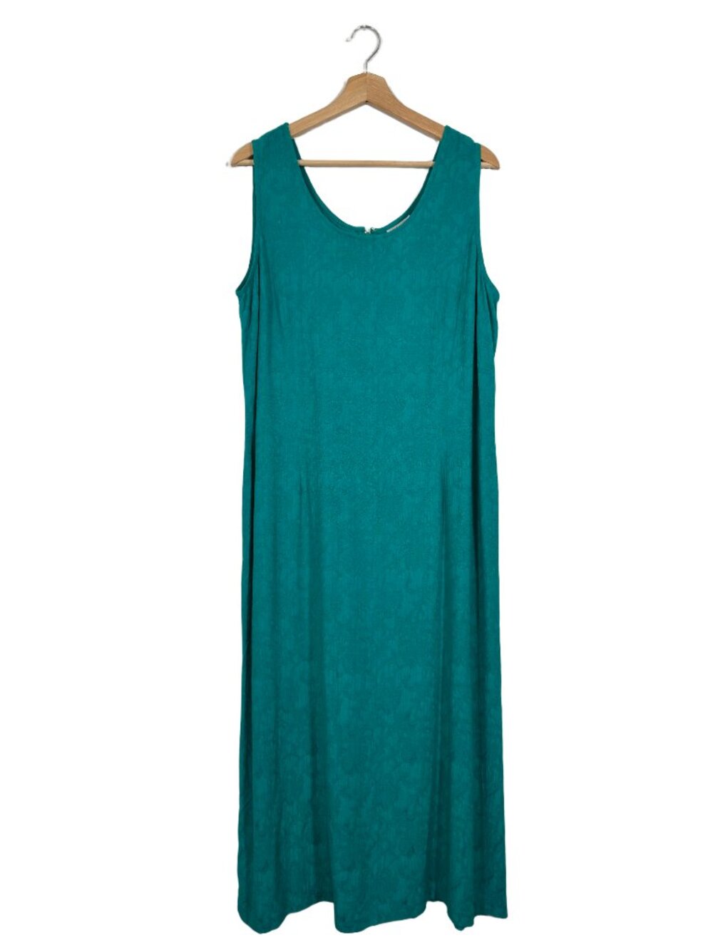 K Studio Floral Maxi Dress Size 16 Teal Sleeveless Vacation Casual Feminine Fall